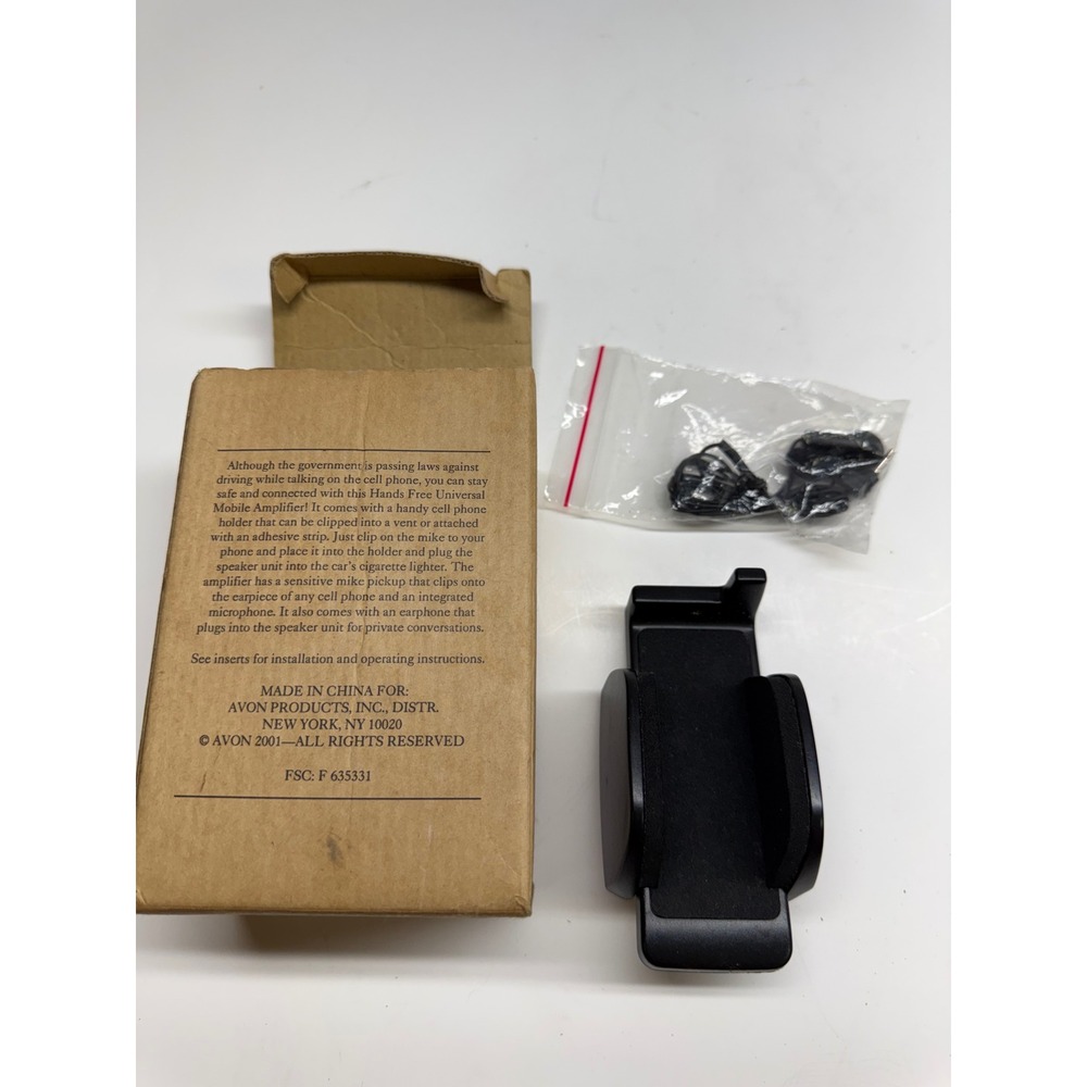 Vintage 2001 Avon Hands Free Universal Mobile Amplifier Car Phone Holder Kit
